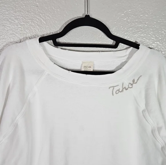 I.S.M.B.S. Essential White Sweatshirt Hand Embroidered Tahoe Size M/L - Picture 2 of 14